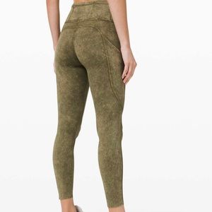 Lululemon Fast And Free High Rise 25” tights Color: ice wash moss green size 4